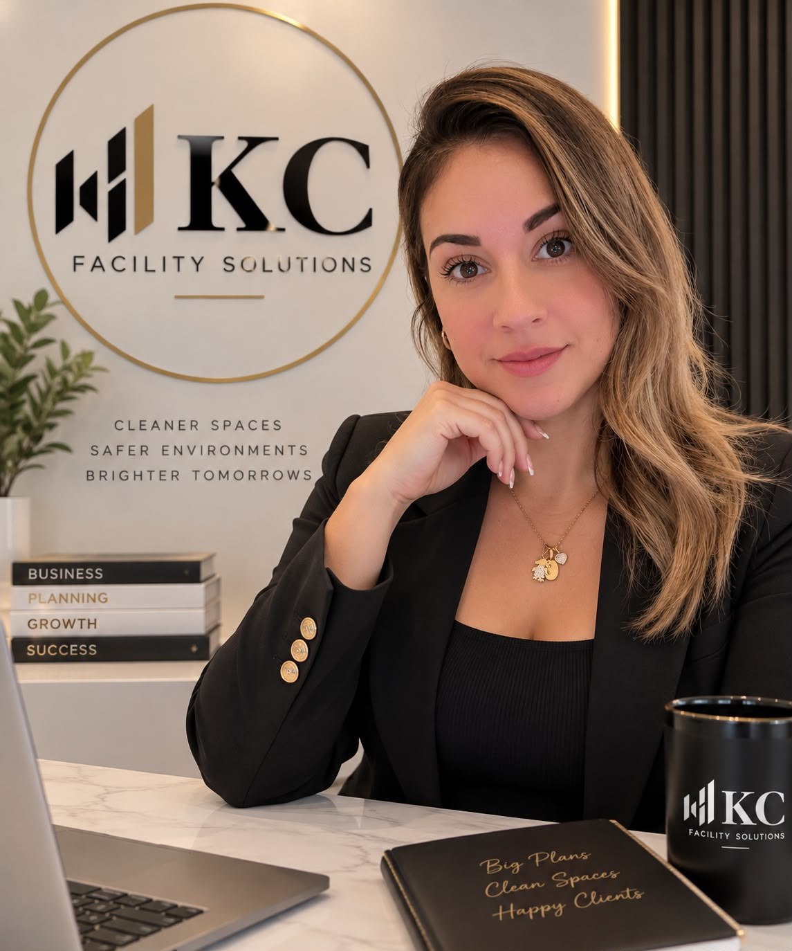 Karina Hurtado, founder of KC Facility Solutions, at the KC Facility Solutions office